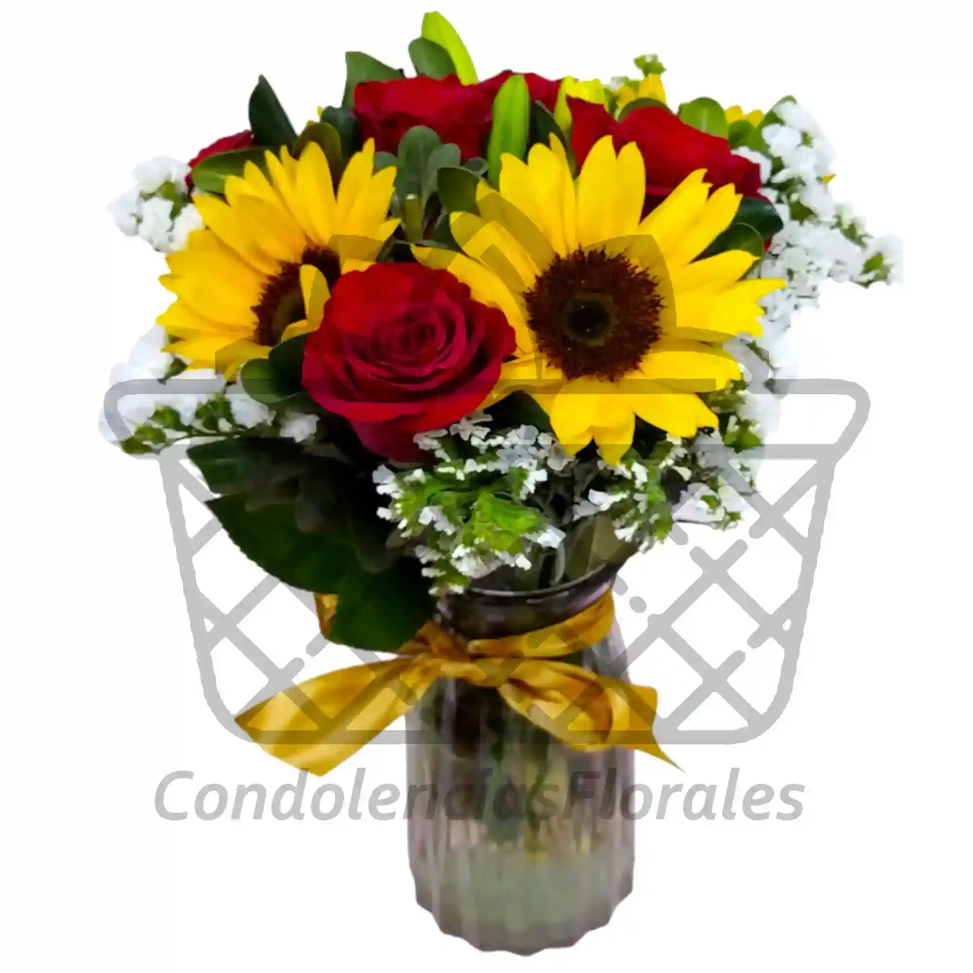 Florero de girasoles y rosas 4