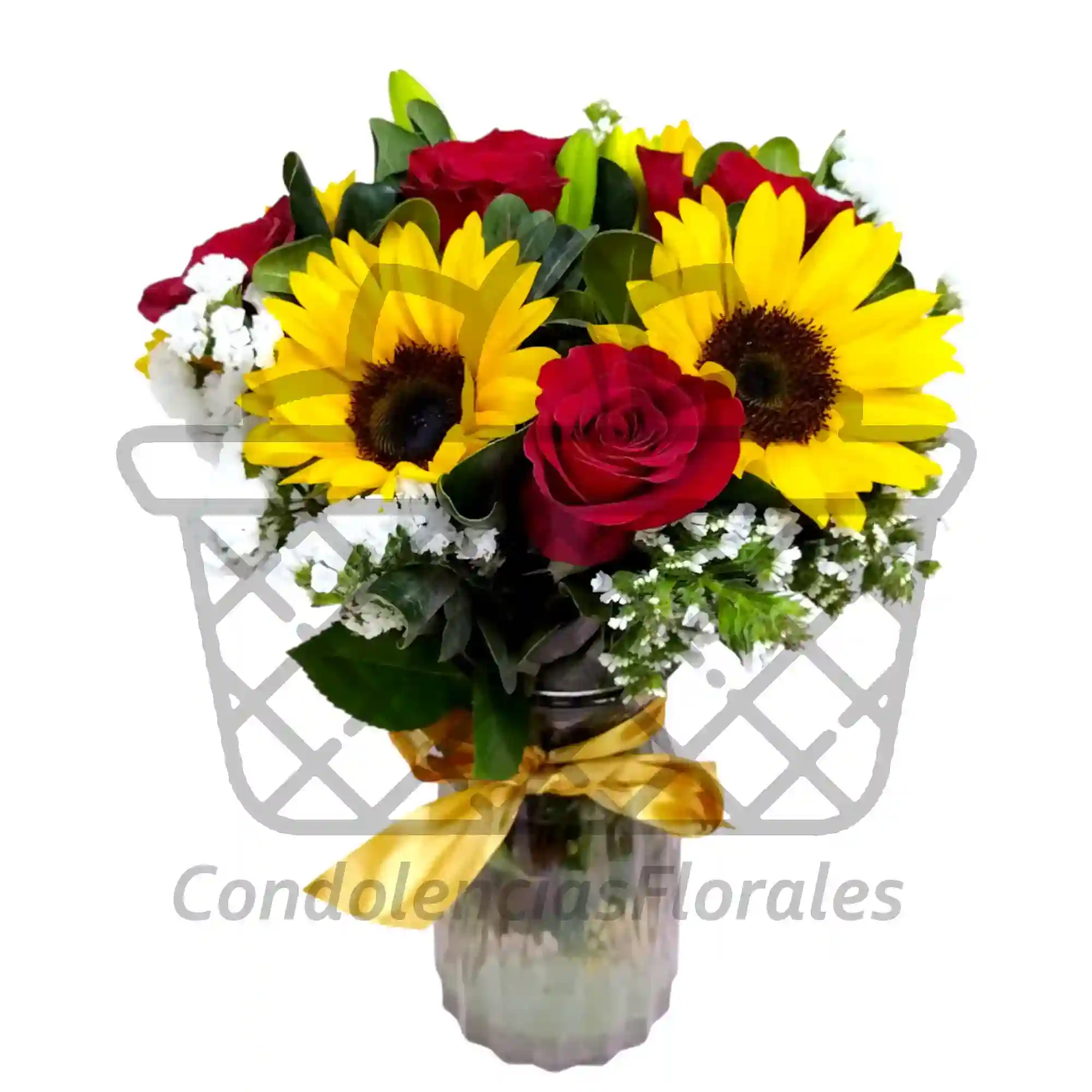 Florero de girasoles y rosas 1